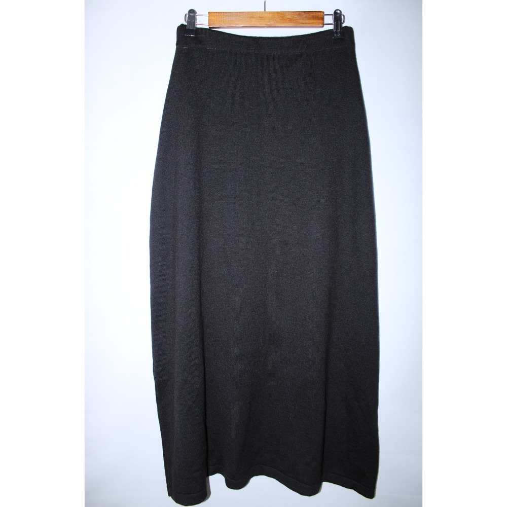 Ivan Grundahl Women's Small Black Knit Wool Blend Maxi Skirt Made in Portugal